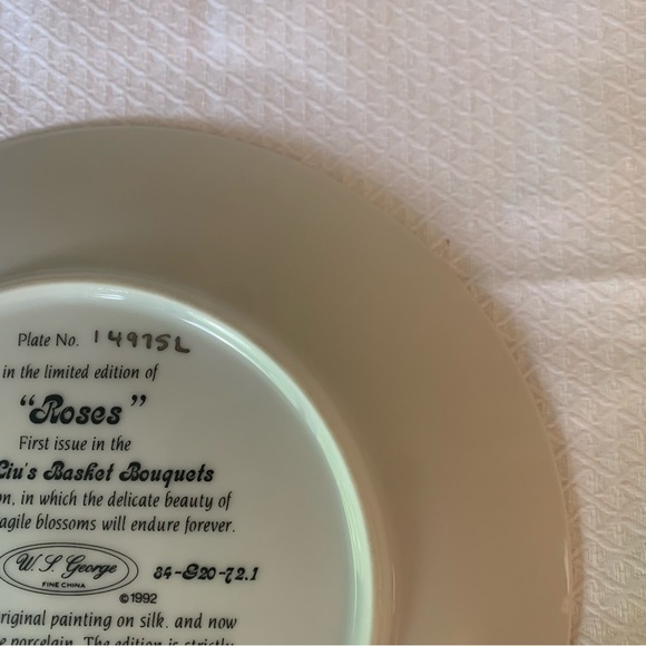 Vintage 1992 Bradford Exchange Collector's Plate Lena Liu Basket Bouquet - Picture 13 of 15